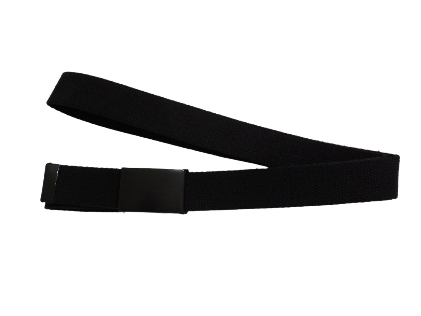 1.25 inch wide black canvas belt with fliptop buckle